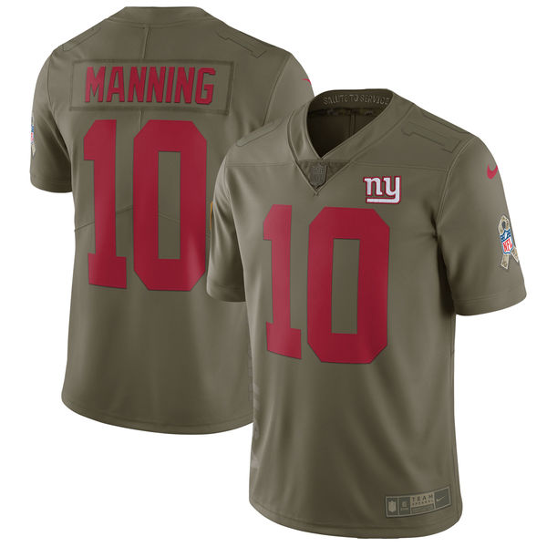 Youth New York Giants #10 Manning Nike Olive Salute To Service Limited NFL Jerseys->->Youth Jersey